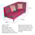 Recamier Heitor 140cm com Almofada Lado Esquerdo Suede Pink/Bege