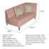 Recamier Heitor 140cm com Almofada Lado Esquerdo Suede Rosê/Bege