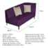 Recamier Heitor 140cm com Almofada Lado Esquerdo Suede Roxo/Bege