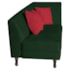 Recamier Heitor 140cm com Almofada Lado Esquerdo Suede Verde/Vermelho