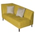 Recamier Heitor 160cm com Almofada Lado Direito Suede Amarelo/Bege