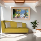 Recamier Heitor 160cm com Almofada Lado Direito Suede Amarelo/Bege