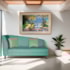 Recamier Heitor 160cm com Almofada Lado Direito Suede Azul Tiffany/Bege