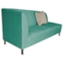 Recamier Heitor 160cm com Almofada Lado Direito Suede Azul Tiffany/Bege