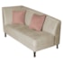 Recamier Heitor 160cm com Almofada Lado Direito Suede Bege/Rosê