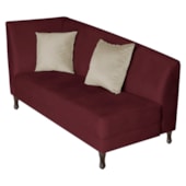 Recamier Heitor 160cm com Almofada Lado Direito Suede Bordô/Bege