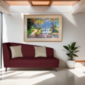 Recamier Heitor 160cm com Almofada Lado Direito Suede Bordô/Bege