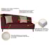 Recamier Heitor 160cm com Almofada Lado Direito Suede Bordô/Bege