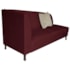 Recamier Heitor 160cm com Almofada Lado Direito Suede Bordô/Bege