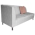 Recamier Heitor 160cm com Almofada Lado Direito Suede Branco/Rosê