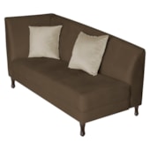 Recamier Heitor 160cm com Almofada Lado Direito Suede Marrom/Bege