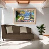 Recamier Heitor 160cm com Almofada Lado Direito Suede Marrom/Bege