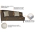 Recamier Heitor 160cm com Almofada Lado Direito Suede Marrom/Bege