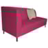 Recamier Heitor 160cm com Almofada Lado Direito Suede Pink/Bege