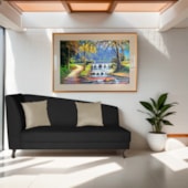 Recamier Heitor 160cm com Almofada Lado Direito Suede Preto/Bege