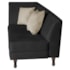 Recamier Heitor 160cm com Almofada Lado Direito Suede Preto/Bege