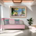 Recamier Heitor 160cm com Almofada Lado Direito Suede Rosa Bebê/Tiffany