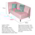 Recamier Heitor 160cm com Almofada Lado Direito Suede Rosa Bebê/Tiffany