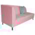 Recamier Heitor 160cm com Almofada Lado Direito Suede Rosa Bebê/Tiffany