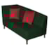 Recamier Heitor 160cm com Almofada Lado Direito Suede Verde/Vermelho