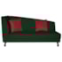 Recamier Heitor 160cm com Almofada Lado Direito Suede Verde/Vermelho