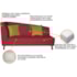 Recamier Heitor 160cm com Almofada Lado Direito Suede Vermelho/Amarelo
