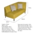 Recamier Heitor 160cm com Almofada Lado Esquerdo Suede Amarelo/Bege