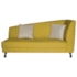 Recamier Heitor 160cm com Almofada Lado Esquerdo Suede Amarelo/Bege