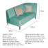 Recamier Heitor 160cm com Almofada Lado Esquerdo Suede Azul Tiffany/Bege