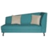Recamier Heitor 160cm com Almofada Lado Esquerdo Suede Azul Turquesa/Bege