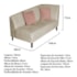 Recamier Heitor 160cm com Almofada Lado Esquerdo Suede Bege/Rosê