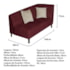 Recamier Heitor 160cm com Almofada Lado Esquerdo Suede Bordô/Bege