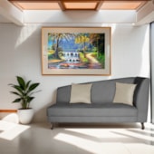 Recamier Heitor 160cm com Almofada Lado Esquerdo Suede Cinza/Bege