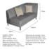 Recamier Heitor 160cm com Almofada Lado Esquerdo Suede Cinza/Bege
