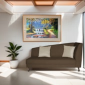 Recamier Heitor 160cm com Almofada Lado Esquerdo Suede Marrom/Bege