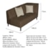 Recamier Heitor 160cm com Almofada Lado Esquerdo Suede Marrom/Bege