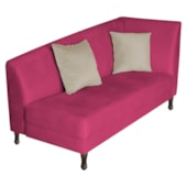 Recamier Heitor 160cm com Almofada Lado Esquerdo Suede Pink/Bege