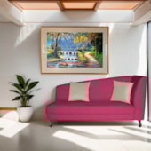 Recamier Heitor 160cm com Almofada Lado Esquerdo Suede Pink/Bege