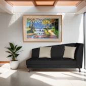 Recamier Heitor 160cm com Almofada Lado Esquerdo Suede Preto/Bege