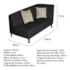 Recamier Heitor 160cm com Almofada Lado Esquerdo Suede Preto/Bege