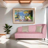 Recamier Heitor 160cm com Almofada Lado Esquerdo Suede Rosa Bebê/Tiffany