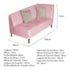 Recamier Heitor 160cm com Almofada Lado Esquerdo Suede Rosa Bebê/Tiffany