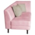 Recamier Heitor 160cm com Almofada Lado Esquerdo Suede Rosa Bebê/Tiffany