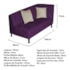 Recamier Heitor 160cm com Almofada Lado Esquerdo Suede Roxo/Bege