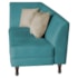 Recamier Heitor 185cm com Almofada Lado Direito Suede Azul Turquesa/Bege