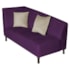 Recamier Heitor 185cm com Almofada Lado Direito Suede Roxo/Bege