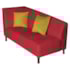 Recamier Heitor 185cm com Almofada Lado Direito Suede Vermelho/Amarelo