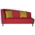 Recamier Heitor 185cm com Almofada Lado Direito Suede Vermelho/Amarelo