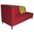 Recamier Heitor 185cm com Almofada Lado Direito Suede Vermelho/Amarelo