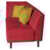 Recamier Heitor 185cm com Almofada Lado Direito Suede Vermelho/Amarelo